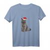 Britisch Kurzhaar Katze mit Weihnachtsmütze T-Shirt – Lustiges und süßes Katzenmotiv für Katzenliebhaber und Tierfreunde zu Weihnachten