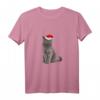 Britisch Kurzhaar Katze mit Weihnachtsmütze T-Shirt – Lustiges und süßes Katzenmotiv für Katzenliebhaber und Tierfreunde zu Weihnachten