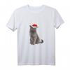 Britisch Kurzhaar Katze mit Weihnachtsmütze T-Shirt – Lustiges und süßes Katzenmotiv für Katzenliebhaber und Tierfreunde zu Weihnachten