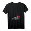 Damen Shirt mit Britisch Kurzhaar Katze und Herz - Lustiges und Süßes Katzenmotiv T-Shirt mit V-Ausschnitt für Katzenliebhaber