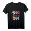 30. Geburtstag Geschenk Einhorn Legendär Seit 1991 T-Shirt – Lustiges Vintage Outfit für Männer & Frauen, Retro Geburtstagskleidung