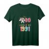 30. Geburtstag Geschenk Einhorn Legendär Seit 1991 T-Shirt – Lustiges Vintage Outfit für Männer & Frauen, Retro Geburtstagskleidung