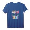 30. Geburtstag Geschenk Einhorn Legendär Seit 1991 T-Shirt – Lustiges Vintage Outfit für Männer & Frauen, Retro Geburtstagskleidung