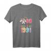 30. Geburtstag Geschenk Einhorn Legendär Seit 1991 T-Shirt – Lustiges Vintage Outfit für Männer & Frauen, Retro Geburtstagskleidung