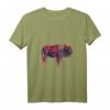 Damen Büffel Portrait T-Shirt mit V-Ausschnitt für Wisent & Bison Tier Freunde - Perfektes Geburtstags- oder Souvenirgeschenk