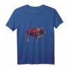 Damen Büffel Portrait T-Shirt mit V-Ausschnitt für Wisent & Bison Tier Freunde - Perfektes Geburtstags- oder Souvenirgeschenk