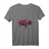 Damen Büffel Portrait T-Shirt mit V-Ausschnitt für Wisent & Bison Tier Freunde - Perfektes Geburtstags- oder Souvenirgeschenk