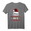 First Christmas As A G-Daddy Weihnachtsmütze, Rot kariert, Büffel T-Shirt – Lustiges Weihnachts-Familien-Matching für Männer, Frauen & Kinder