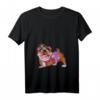 Damen I Love Mommy Englische Bulldogge T-Shirt mit V-Ausschnitt - Perfektes Geschenk für Hundeliebhaberinnen zu Muttertag, Geburtstag & Weihnachten