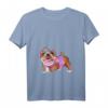 Damen I Love Mommy Englische Bulldogge T-Shirt mit V-Ausschnitt - Perfektes Geschenk für Hundeliebhaberinnen zu Muttertag, Geburtstag & Weihnachten