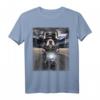 Humorvolles französische Bulldogge T-Shirt mit Fahrmotorrad auf der Autobahn - Perfekt für Hunde- und Tierliebhaber