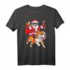Lustiges Weihnachts-T-Shirt mit Weihnachtsmann und englischer Bulldogge - Humorvolles Festtagsmotiv für Tierliebhaber