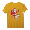 Lustiges Weihnachts-T-Shirt mit Weihnachtsmann und englischer Bulldogge - Humorvolles Festtagsmotiv für Tierliebhaber