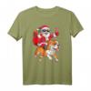 Lustiges Weihnachts-T-Shirt mit Weihnachtsmann und englischer Bulldogge - Humorvolles Festtagsmotiv für Tierliebhaber