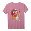 Lustiges Weihnachts-T-Shirt mit Weihnachtsmann und englischer Bulldogge - Humorvolles Festtagsmotiv für Tierliebhaber