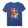 Lustiges Weihnachts-T-Shirt mit Weihnachtsmann und englischer Bulldogge - Humorvolles Festtagsmotiv für Tierliebhaber