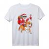 Lustiges Weihnachts-T-Shirt mit Weihnachtsmann und englischer Bulldogge - Humorvolles Festtagsmotiv für Tierliebhaber