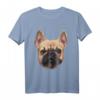 Französische Bulldogge Gesicht T-Shirt - Lustiges Frenchie Shirt für Damen, Herren & Kinder, ideales Geschenk zu Geburtstag & Weihnachten