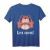 Witziges 'Life Sucks' Bulldogge T-Shirt – Humorvolles Geschenk für Frustrierte, Freunde & Familie