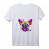 Bunter Hund Französische Bulldogge Damen T-Shirt mit V-Ausschnitt – Perfekt für Hundefreunde, Gassi, Geburtstag & Weihnachten