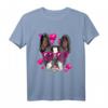 Valentinstag Frenchie T-Shirt mit Herz und Brille - Niedliches Bulldoggen-Shirt für Hundeliebhaber, Frenchie Mom & Dad