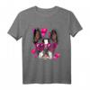 Valentinstag Frenchie T-Shirt mit Herz und Brille - Niedliches Bulldoggen-Shirt für Hundeliebhaber, Frenchie Mom & Dad