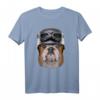 Mürrische englische Bulldogge im Motorrad Sturzhelm T-Shirt – Lustiges Tiermotiv für Hundeliebhaber und Motorradfans