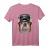 Mürrische englische Bulldogge im Motorrad Sturzhelm T-Shirt – Lustiges Tiermotiv für Hundeliebhaber und Motorradfans