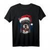 Frenchie Hund mit Weihnachts Mütze T-Shirt - Lustiges Tiermotiv für Weihnachtsgeschenke & Hundeliebhaber