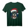 Frenchie Hund mit Weihnachts Mütze T-Shirt - Lustiges Tiermotiv für Weihnachtsgeschenke & Hundeliebhaber