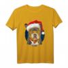 Frenchie Hund mit Weihnachts Mütze T-Shirt - Lustiges Tiermotiv für Weihnachtsgeschenke & Hundeliebhaber