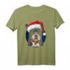 Frenchie Hund mit Weihnachts Mütze T-Shirt - Lustiges Tiermotiv für Weihnachtsgeschenke & Hundeliebhaber