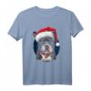 Frenchie Hund mit Weihnachts Mütze T-Shirt - Lustiges Tiermotiv für Weihnachtsgeschenke & Hundeliebhaber