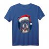Frenchie Hund mit Weihnachts Mütze T-Shirt - Lustiges Tiermotiv für Weihnachtsgeschenke & Hundeliebhaber