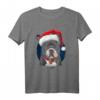 Frenchie Hund mit Weihnachts Mütze T-Shirt - Lustiges Tiermotiv für Weihnachtsgeschenke & Hundeliebhaber