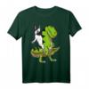Französische Bulldogge auf T-Rex Dinosaurier Kinder T-Shirt - Lustiges Kinder Shirt für Jungen und Mädchen