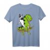 Französische Bulldogge auf T-Rex Dinosaurier Kinder T-Shirt - Lustiges Kinder Shirt für Jungen und Mädchen