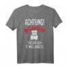 Lustiges Englische Bulldogge T-Shirt - Achtung! Bulldoggen freuen sich etwas anders - Perfekt als Geschenk für Bulldoggenbesitzer, Züchter & Hundeliebhaber