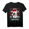 Französische Bulldogge - Merry Woofmas Hund Weihnachten Xmas T-Shirt für Frenchie-Liebhaber | Festliches Hundeshirt als Weihnachtsgeschenk