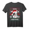 Französische Bulldogge - Merry Woofmas Hund Weihnachten Xmas T-Shirt für Frenchie-Liebhaber | Festliches Hundeshirt als Weihnachtsgeschenk
