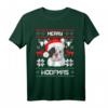 Französische Bulldogge - Merry Woofmas Hund Weihnachten Xmas T-Shirt für Frenchie-Liebhaber | Festliches Hundeshirt als Weihnachtsgeschenk