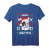 Französische Bulldogge - Merry Woofmas Hund Weihnachten Xmas T-Shirt für Frenchie-Liebhaber | Festliches Hundeshirt als Weihnachtsgeschenk