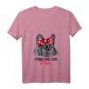 Damen Französische Bulldogge Mama T-Shirt mit V-Ausschnitt – Lustiges Hundemotiv, Geschenkidee für Hunde- und Frenchie-Liebhaber