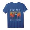 PEW PEW MADAFAKAS Französische Bulldogge T-Shirt – Lustiges Hundemotiv für Damen und Herren, perfekte Geschenkidee für Hundebesitzer