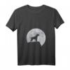 Damen Mond und Hund Silhouette – Bullmastiff T-Shirt mit V-Ausschnitt für Hundeliebhaber, Geburtstag & Weihnachten