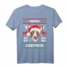 Bullterrier Merry Woofmas Hund Weihnachten Xmas T-Shirt - Lustiges Weihnachtsgeschenk für Hundeliebhaber & Bullterrier-Fans
