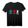 Bull Terrier Hund Peace Love Kampfhund T-Shirt – Perfektes Geschenk für Hundeliebhaber, Hundebesitzer & Hundetrainer bei besonderen Anlässen