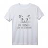 Damen Baumwolle Katzenhaare - Spuren Von Katze - Lustiges Frauen T-Shirt für Katzenliebhaber mit Humor, perfekt als Geschenk zu Geburtstag und Weihnachten