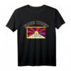 Free Tibet T-Shirt mit Tibet-Flagge und Sonnenaufgang – Unterstützung für Tibet und Menschenrechte