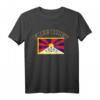 Free Tibet T-Shirt mit Tibet-Flagge und Sonnenaufgang – Unterstützung für Tibet und Menschenrechte